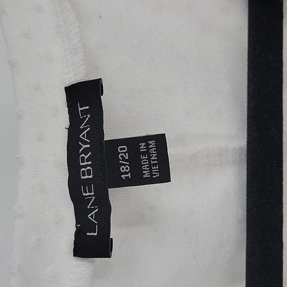 Lane Bryant White Dotted Swiss Tiered Tank Top - Picture 2 of 11